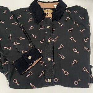 Wrangler women's‎ cowgirl pearl snap long sleeve button down size medium spurs